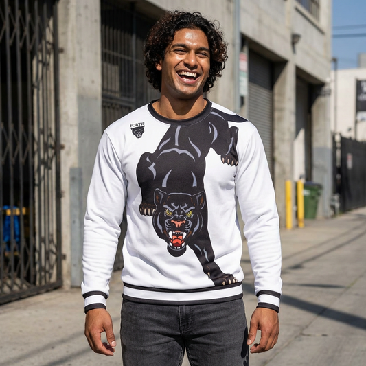 Panther Graphic Sweatshirt – Vintage Black Panther All-Over Print