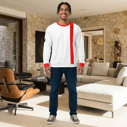 Fortis Vertical Stripe Sweatshirt — Red-Trim Crewneck