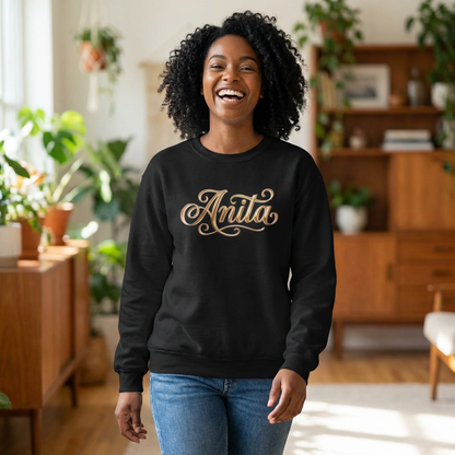 Personalized 'Anita' Script Sweatshirt - Elegant Gold Name Crewneck