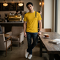 Fortis Stripe Tee — Yellow Athletic Cut & Sew T‑Shirt