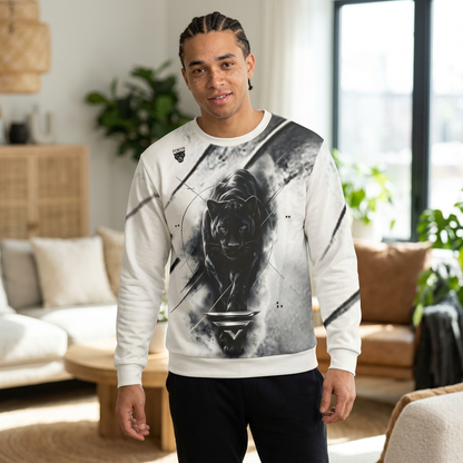 Panther Eclipse Sweatshirt — Monochrome All-Over Print