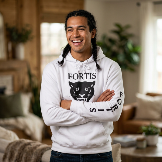 Fortis Panther Hoodie – Vintage Black Cat Graphic Pullover
