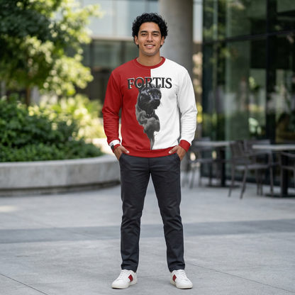 Fortis Panther Crewneck Sweatshirt — Bold Two-Tone Graphic
