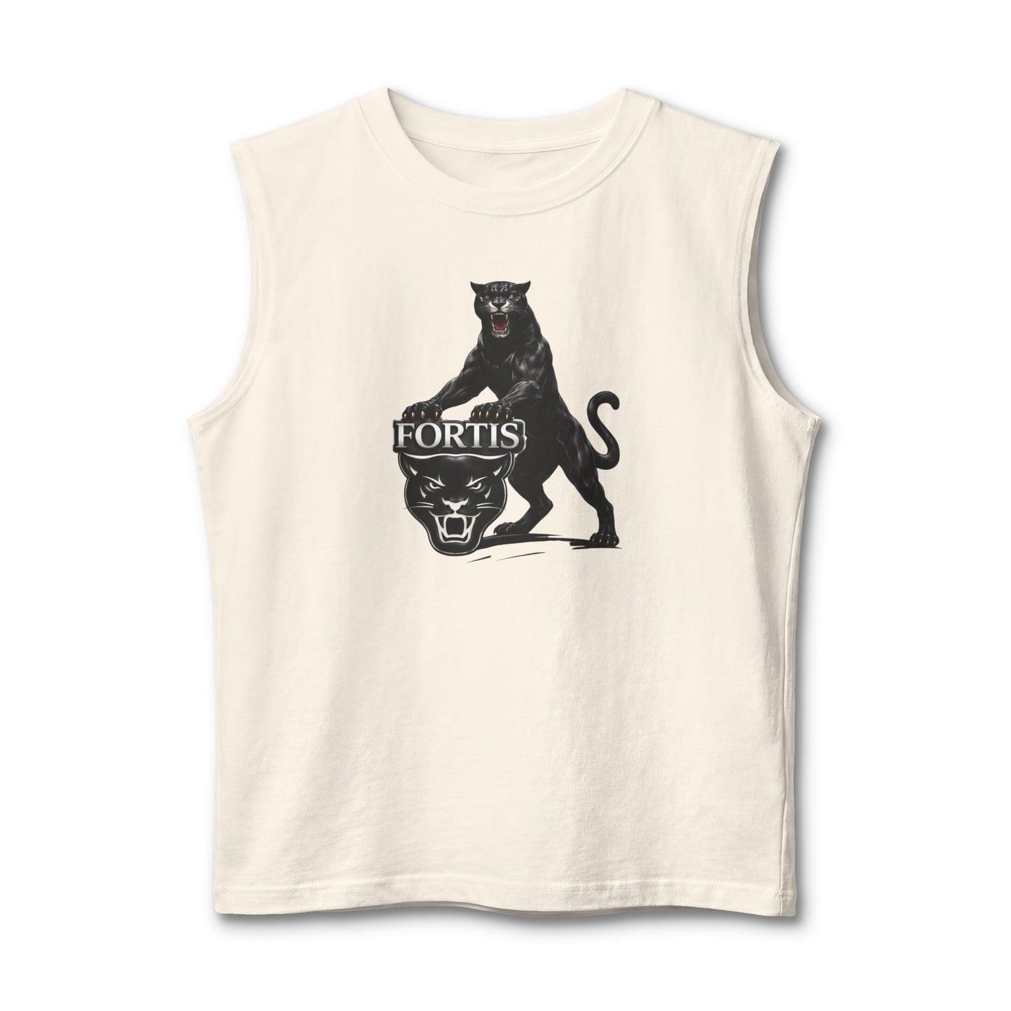 Fortis Panther Muscle Tank — Vintage Black Panther Graphic Tank Top