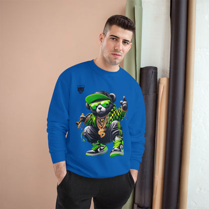 Hip Hop Bear Champion Sweatshirt — Streetwear Crewneck with ‘Champion’ Style Graphic