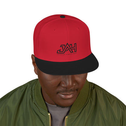 Embroidered Red & Black Snapback Hat – AH Logo Streetwear Cap