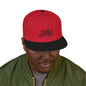 Embroidered Red & Black Snapback Hat – AH Logo Streetwear Cap
