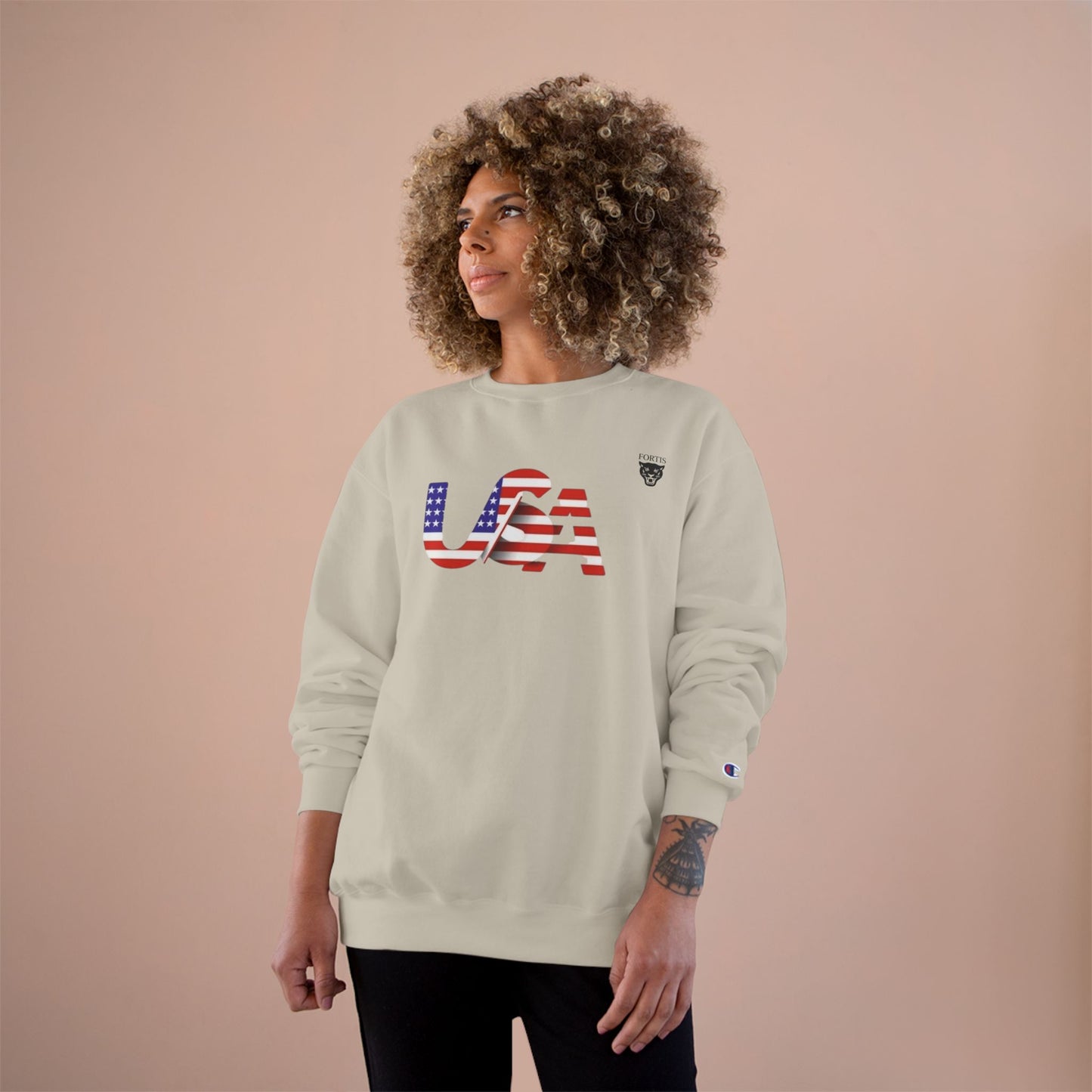 USA Flag Crewneck Sweatshirt - Patriotic American Pride Pullover