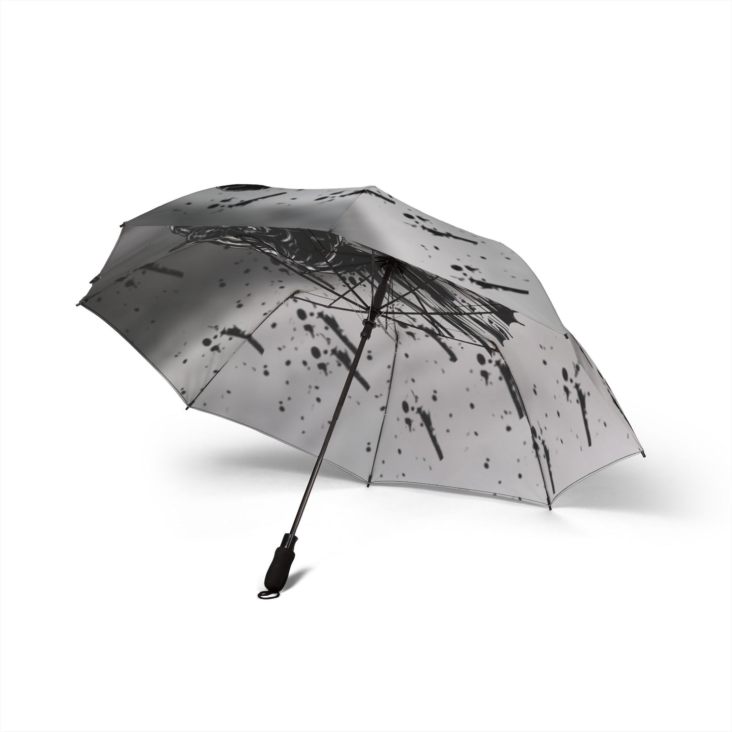 Foldable Umbrella with Ink Brushstroke Ghost Design — Semi‑Automatic Travel Umbrella