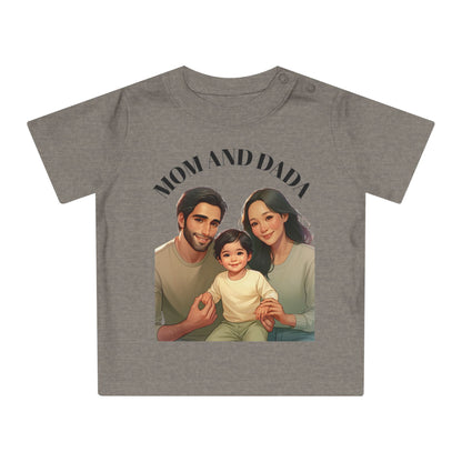 Mom and Dada Baby T-Shirt - Cute Family Tee, Infant Gift, Baby Shower, Newborn Apparel, Family Bonding Wear