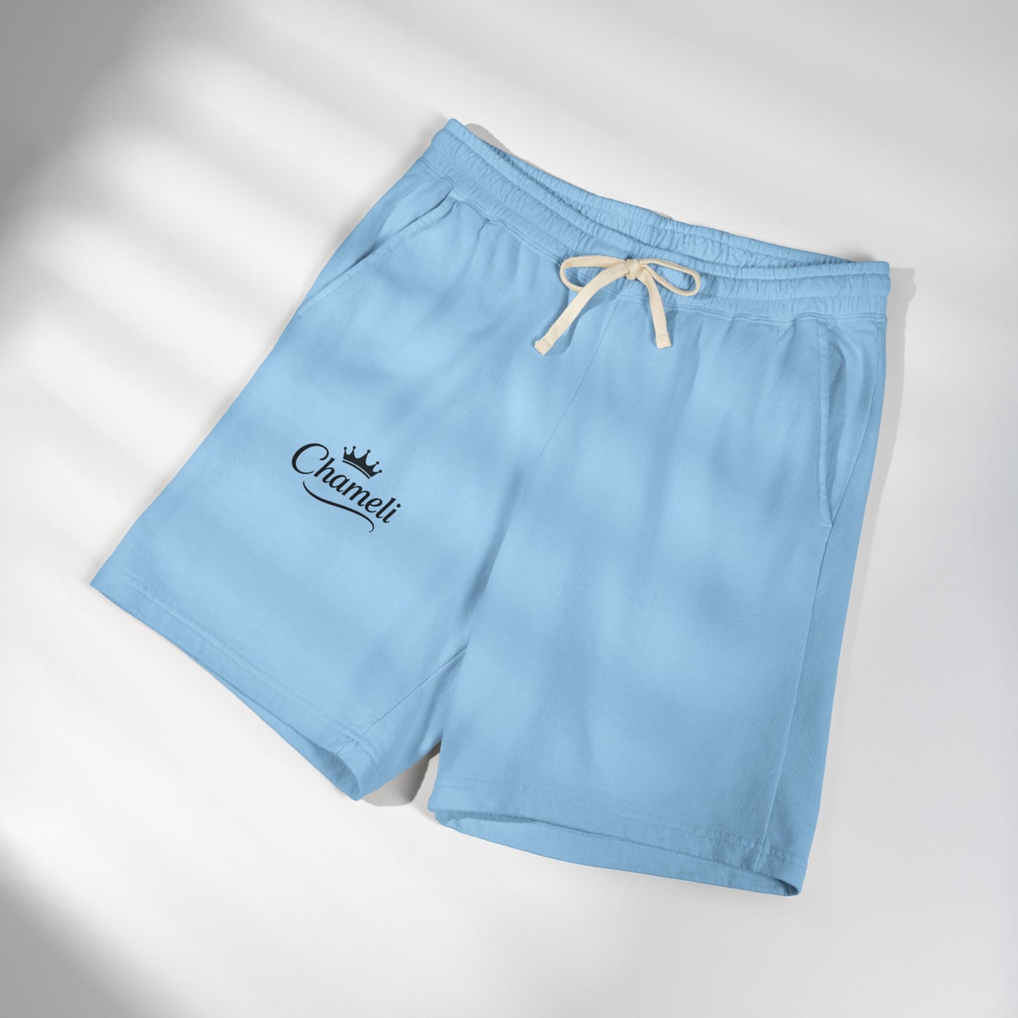Sweat Shorts — 'Chameli' Crown Logo Lightweight Fleece Lounge Shorts