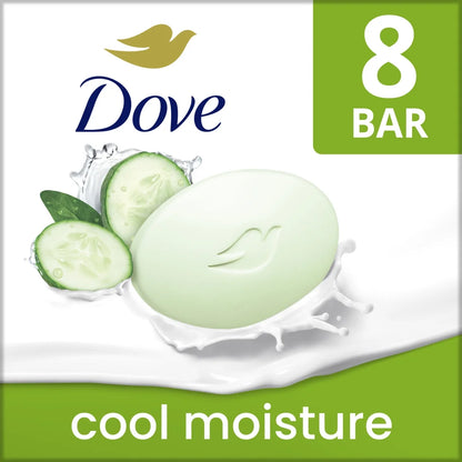 Beauty Bar Women'S Bath Soap Cool Moisture Cucumber & Green Tea Scent, 3.75 Oz 8 Bars