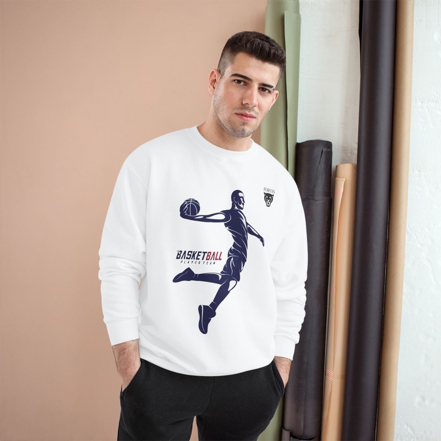 Basketball Dunk Champion Sweatshirt - Men's Athletic Crewneck