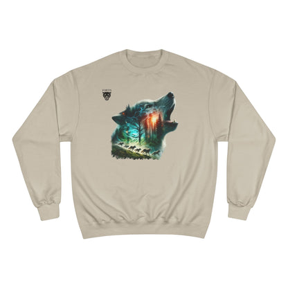 Wolf Silhouette Sweatshirt - Forest Night Nature Scene Crewneck
