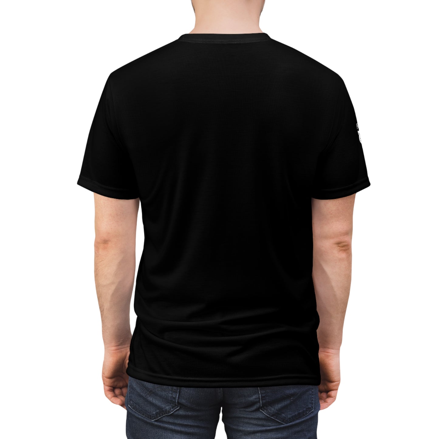 Fortis Black Panther Graphic Tee — Bold Gold Lettering All-Over Print
