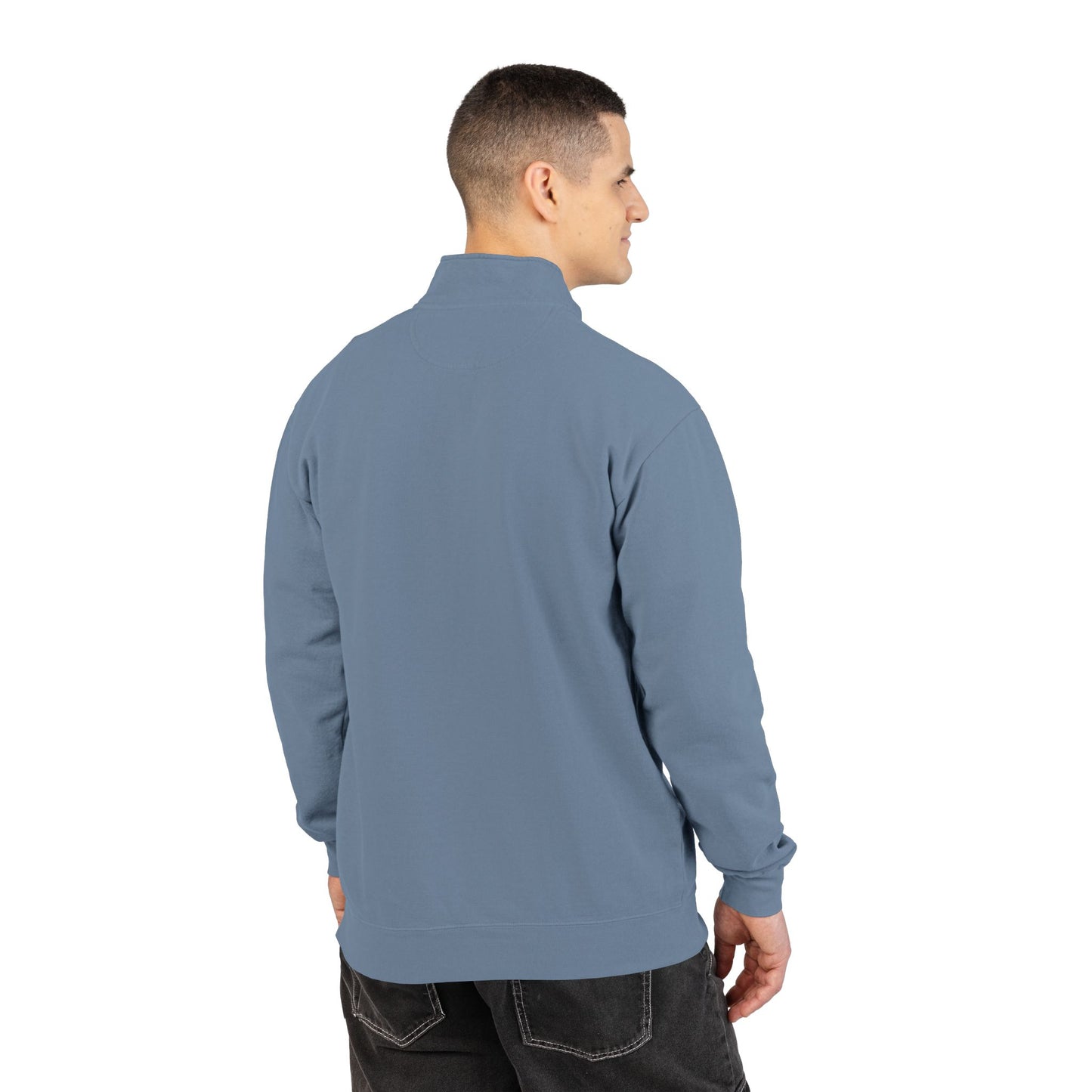 Quarter-Zip Sweatshirt with Small Chest Crest — Casual Pullover for Everyday Wear