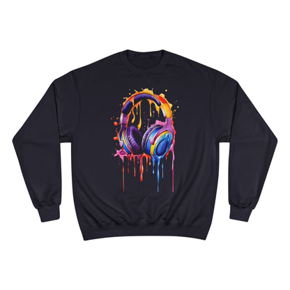 Headphone Drip Sweatshirt — Colorful Paint-Drip Music Crewneck