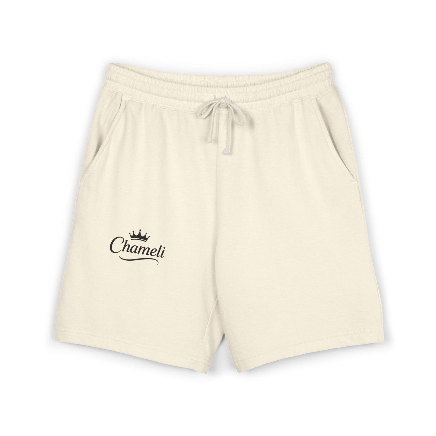 Sweat Shorts — 'Chameli' Crown Logo Lightweight Fleece Lounge Shorts