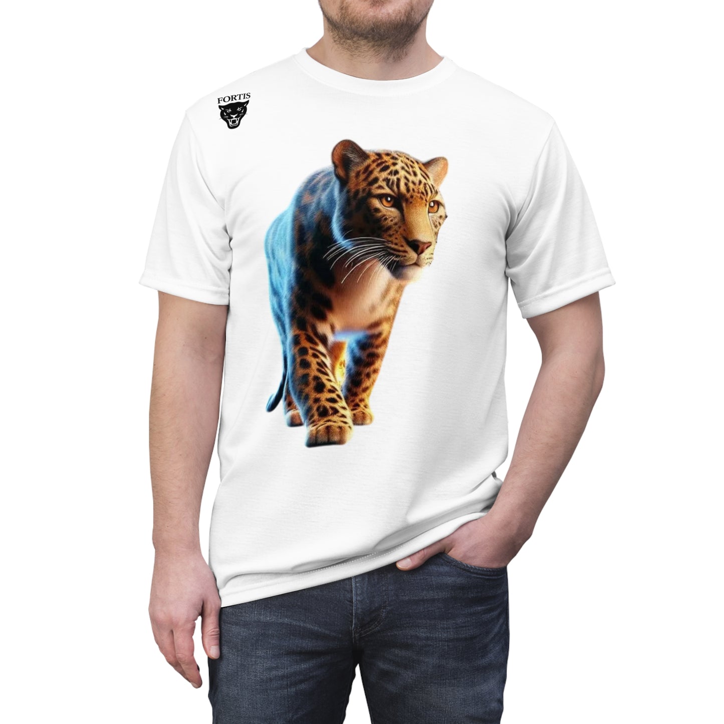 Vibrant Leopard Print Unisex Cut & Sew Tee