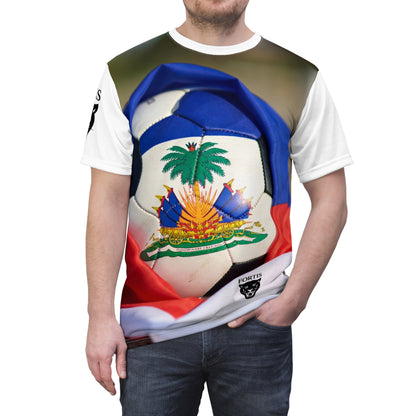 Haiti Flag Soccer Ball All-Over Print Tee