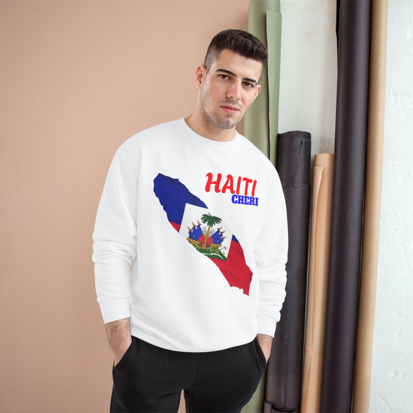 Haiti Cheri Sweatshirt — Haitian Flag Map Crewneck