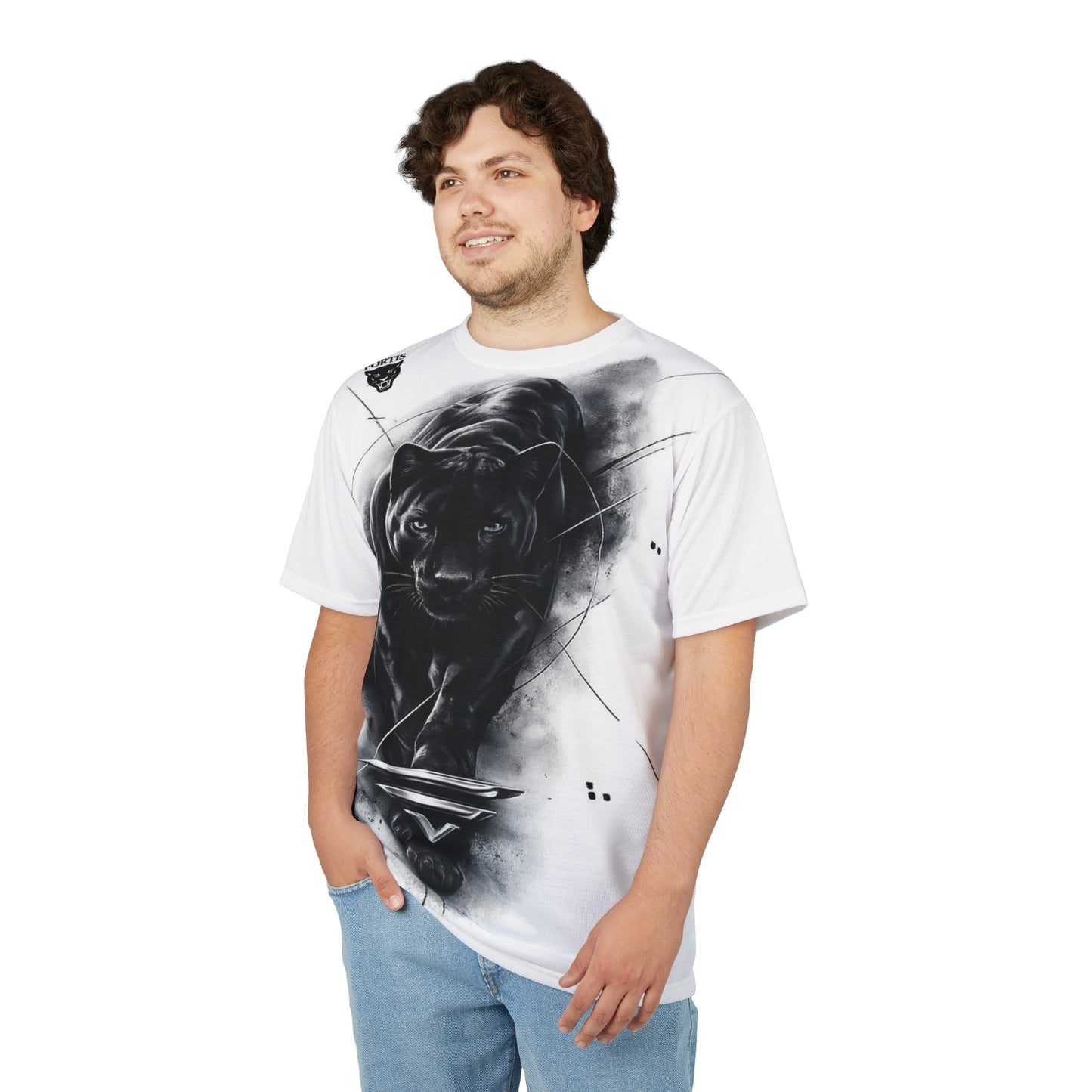 Black Panther Graphic Tee — Fierce Panther All-Over Print T-Shirt