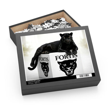 Panther Logo Puzzle — Black Panther on Fortis Box (120/252/500-Piece)