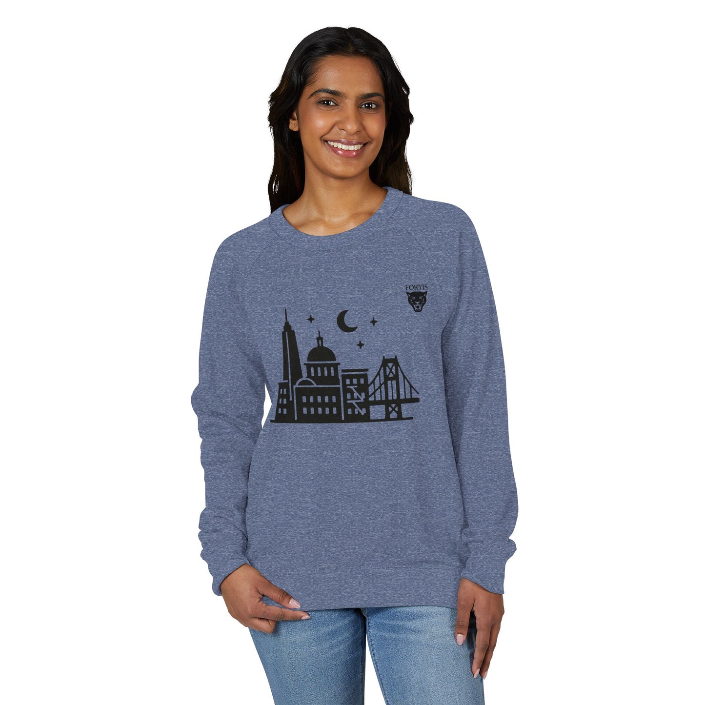 City Skyline Crewneck Sweatshirt — Nightscape San Francisco Graphic