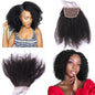 Nicewig 100% Raw Remy Virgin Mongolian 4B 4C Afro Kinky Curly Human Hair Lace Closure with Baby Hair 4"X4"Swiss Lace Free Part Bleached Knots 16"