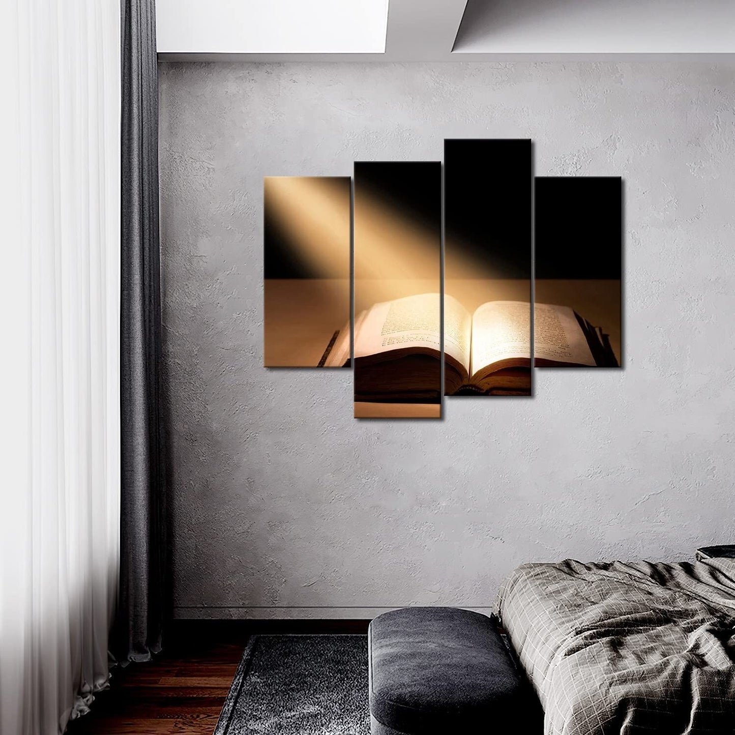 Holy Bible Wall Art Christian Jesus Canvas Painting the Picture Print on Canv...