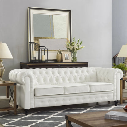 Emery 3 Seater & Loveseat Combo-Color:White