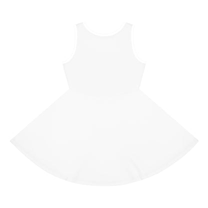 Charming Girls' Sleeveless Sundress with Custom Print, Summer Dress, Kids' Fashion, Party Wear, Birthday Gift, Playtime Outfit