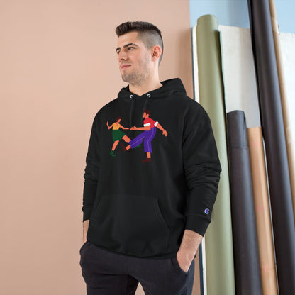 Dancing Couple Champion Hoodie — Retro Social Dance Graphic Pullover