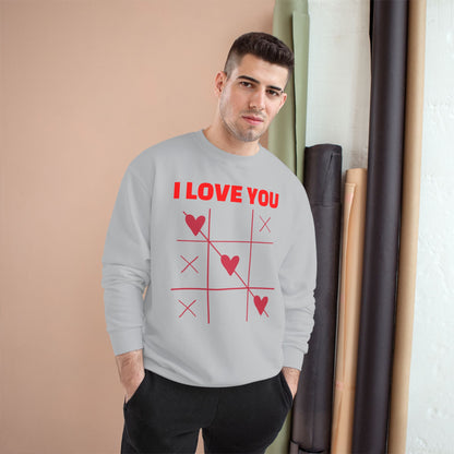 I Love You Tic-Tac-Toe Sweatshirt — Valentine's Heart Game Crewneck