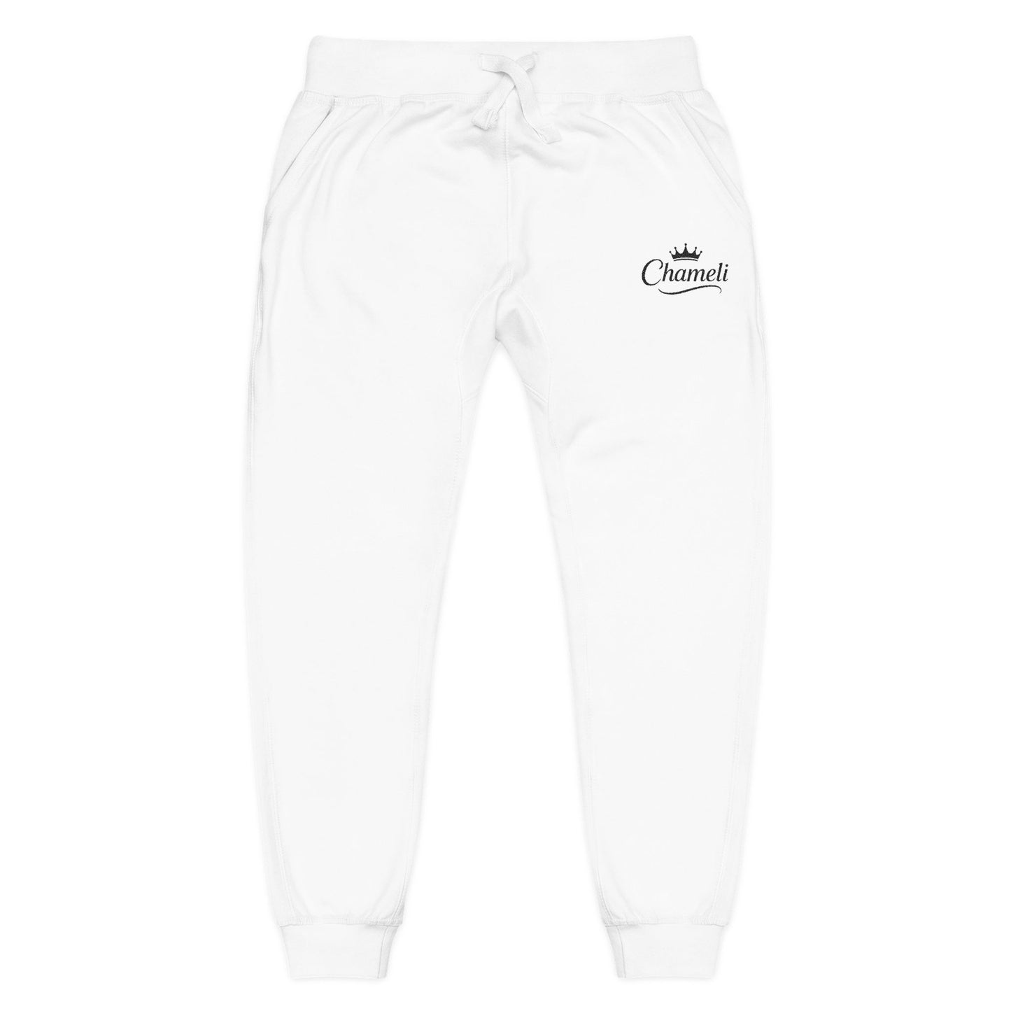 Embroidered 'Channel' Fleece Sweatpants — Cozy Casual Joggers