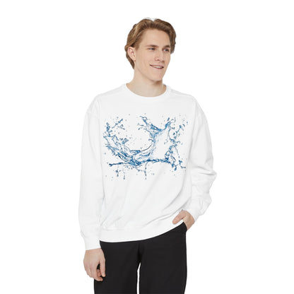 Water Splash Graphic Sweatshirt — Blue Water Splash Crewneck