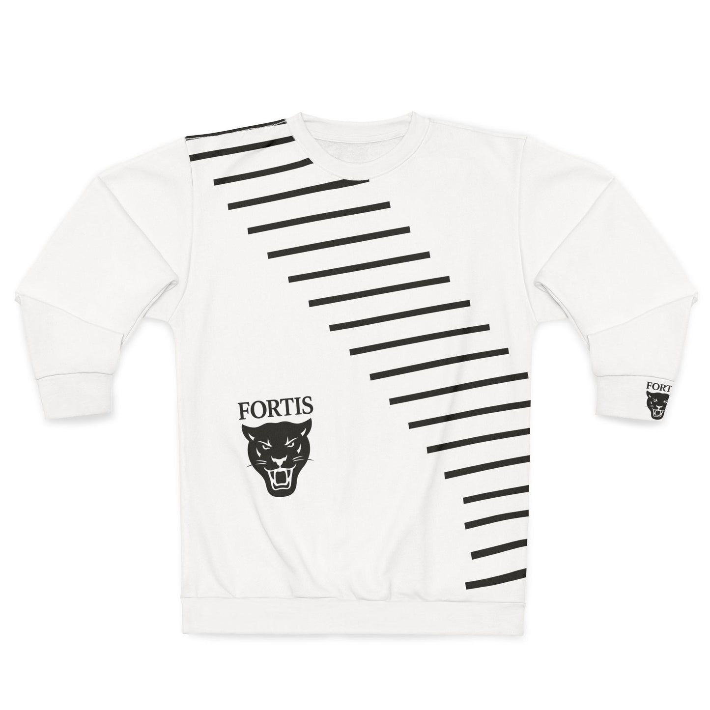 Fortis Panther Sweatshirt — Bold Striped Crewneck