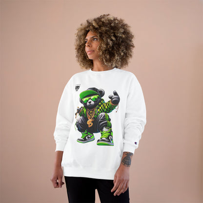 Hip Hop Bear Champion Sweatshirt — Streetwear Crewneck with ‘Champion’ Style Graphic