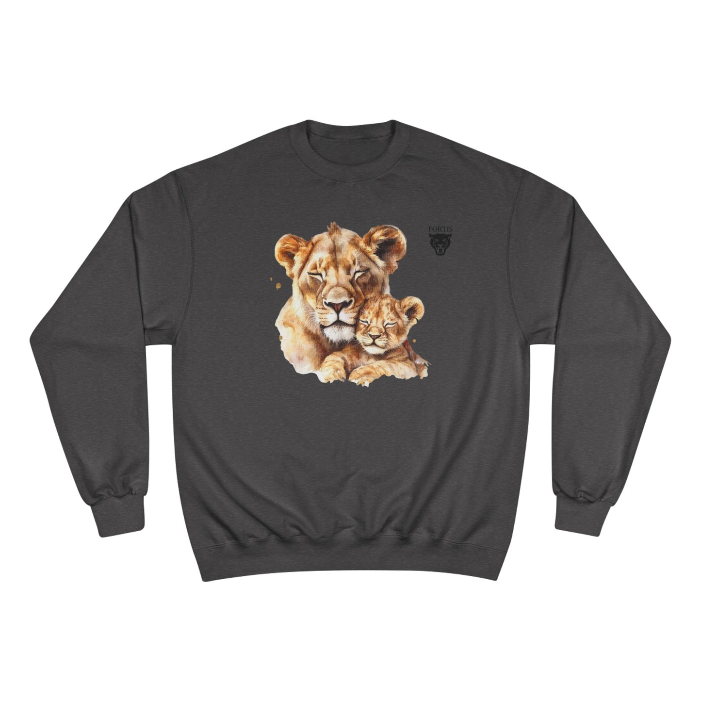 Lioness and Cub Sweatshirt — Cozy Wildlife Crewneck for Animal Lovers