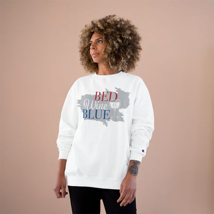 Red White & Wine Sweatshirt — Bed Wine Blue Graphic Crewneck