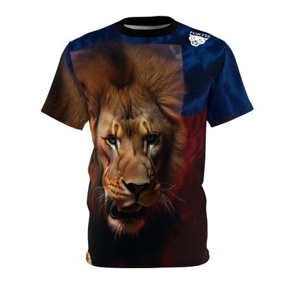 Lion Face All-Over Print Tee — Bold Majestic Wildlife Graphic Shirt