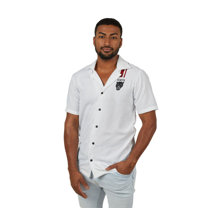 Men's Hawaiian Camp Shirt – Classic White Camp Collar Button-Up