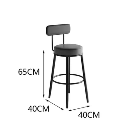 Modern Metal Bar Stools Luxury Black Leather Dining Room Chairs High-Quality Barstools Home Decoration Furniture for Living Room