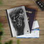 Panther Roar Passport Cover — Black Cat Travel Document Holder