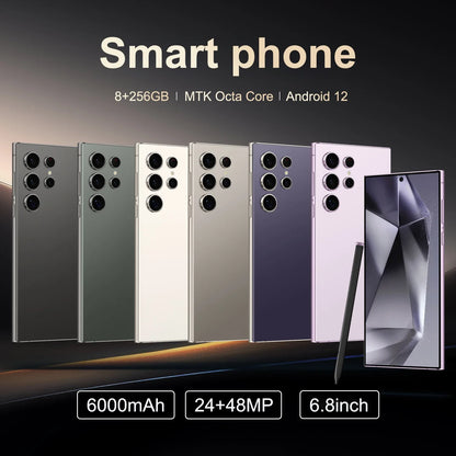 S25 Pro,Smartphone Android,6.8 Inch,8+256Gb Rom,Dual Sim,Mobile Phone,Google Play Store,24+48Mp,6000Mah,Celulares