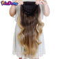 24" Synthetic Wave 3/4 Ladies Half Wig Hair Wavy Wigs with Comb on a Mesh Head Cap Clip in Hair Extension