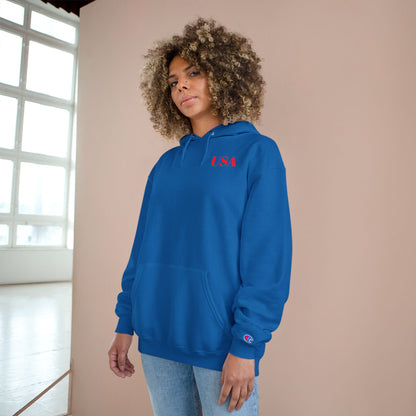 USA Hoodie — Minimal Patriotic Champion Hoodie