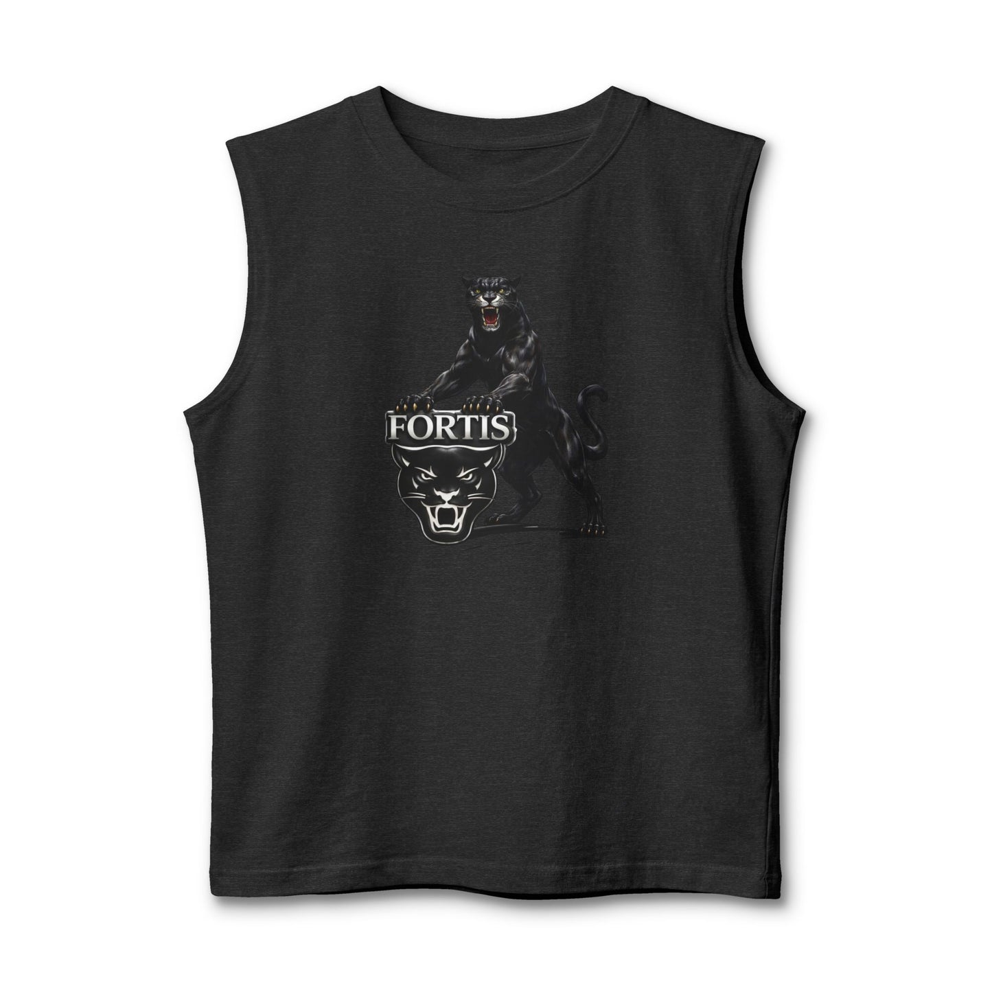 Fortis Panther Muscle Tank — Vintage Black Panther Graphic Tank Top