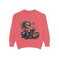 Retro Biker Girl Sweatshirt — Cute Motorcycle Crewneck