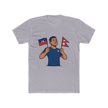 Unisex Cotton Crew Tee with Diverse Flags Design, Perfect for Pride, Cultural Events, Casual Outfits, Gifts, Travel Enthusiasts